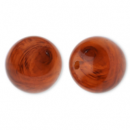 20 mm acryl kralen rond Amber brown-marble