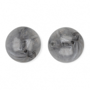 16 mm acryl kralen rond Grey-marble