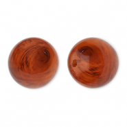 16 mm acryl kralen rond Amber brown-marble