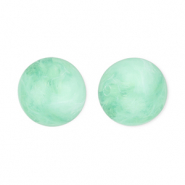 12 mm acryl kralen rond Mint green-marble