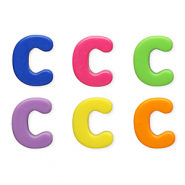 Letterkralen van acryl letter C Multicolour