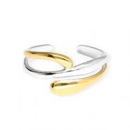 Roestvrij stalen (RVS) Stainless steel ringen Silver-gold