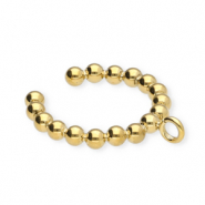 BY31® Roestvrij stalen (RVS) Stainless steel oorbellen / ear cuff bollen met oogje Gold