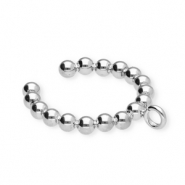 BY31® Roestvrij stalen (RVS) Stainless steel oorbellen / ear cuff bollen met oogje Silver