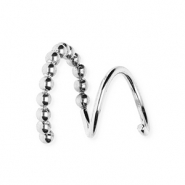 BY31® Roestvrij stalen (RVS) Stainless steel oorbellen / spiraal oorbellen bollen Silver