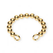 BY31® Roestvrij stalen (RVS) Stainless steel oorbellen / ear cuff bollen met 2 oogjes Gold