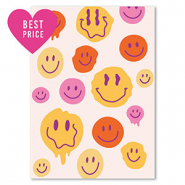 BY31® Sieraden kaartjes smiley Off white-orange-yellow-pink
