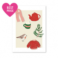 Sieraden kaartjes winter White-red-green