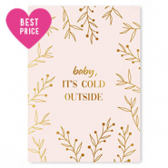 Sieraden kaartjes "Baby, it's cold outside" Light pink