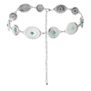 Heupkettingen bohemian Silver-turquoise