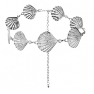 Heupkettingen schelpen Silver