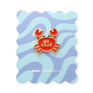 BY31&reg; Pin "Oh crab" op kaartje Multicolour blue-red-yellow-black-gold