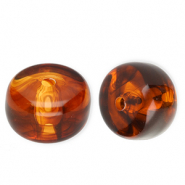 Acryl kralen disc Amber brown-marble