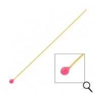 BY31® Roestvrij stalen (RVS) Stainless steel onderdelen nietstiften met bolletje 70mm Gold-magenta pink