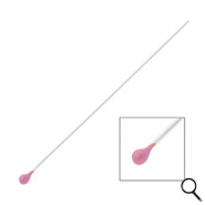 BY31® Roestvrij stalen (RVS) Stainless steel onderdelen nietstiften met bolletje 70mm Silver-lavender purple