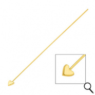 BY31® Roestvrij stalen (RVS) Stainless steel onderdelen nietstiften met hart 70mm Gold