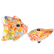 Handgemaakte glaskralen vis Transparent-multicolour