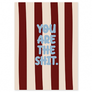 BY31&reg; Sieraden kaartjes "You are the shit" Brown-cr&eacute;me-light blue