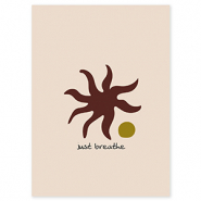 BY31&reg; Sieraden kaartjes "Just breathe" Cr&egrave;me-dark brown-olive green