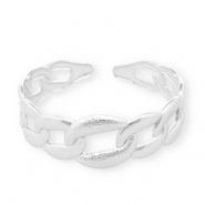 Roestvrij stalen (RVS) Stainless steel armbanden bangle gourmet schakel Silver