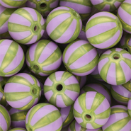 12 mm DQ&reg; acryl kralen met strepen Purple-olive green