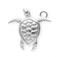 Roestvrij stalen (RVS) Stainless steel bedels schildpad Silver