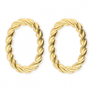 BY31&reg; Roestvrij stalen (RVS) Stainless steel oorbellen&nbsp;/&nbsp;oorstekers ovaal twisted Gold