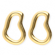 BY31&reg; Roestvrij stalen (RVS) Stainless steel oorbellen&nbsp;/&nbsp;oorstekers irregular Gold