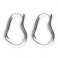 BY31&reg; Roestvrij stalen (RVS) Stainless steel oorbellen&nbsp;/&nbsp;oorstekers irregular Silver