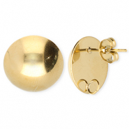 BY31&reg; Roestvrij stalen (RVS) Stainless steel onderdelen oorbellen&nbsp;/&nbsp;oorstekers rond met oogje Gold