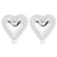 BY31&reg; Roestvrij stalen (RVS) Stainless steel onderdelen oorbellen&nbsp;/&nbsp;oorstekers hart met oogje Silver