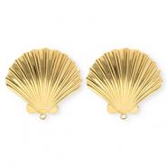 BY31&reg; Roestvrij stalen (RVS) Stainless steel onderdelen oorbellen&nbsp;/&nbsp;oorstekers schelp met oogje Gold