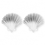 BY31&reg; Roestvrij stalen (RVS) Stainless steel onderdelen oorbellen&nbsp;/&nbsp;oorstekers schelp met oogje Silver