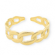 Roestvrij stalen (RVS) Stainless steel armbanden bangle gourmet schakel Gold