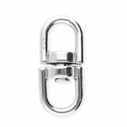 Roestvrij stalen (RVS) Stainless steel onderdelen sleutelhanger ovaal Silver