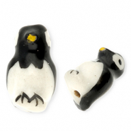 Kralen keramiek pinguin White-black