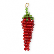 BY31® Bedels van glaskralen chili peper Dark red-green