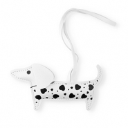 Statement hangers teckel met hartjes White-black