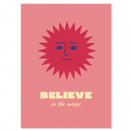 BY31&reg; Sieraden kaartjes "Believe in the magic" Red-coral pink-yellow-blue
