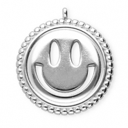 BY31® Roestvrij stalen (RVS) Stainless steel bedels smiley Silver