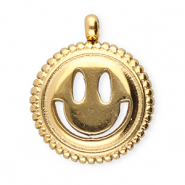 BY31&reg; Roestvrij stalen (RVS) Stainless steel bedels smiley Gold