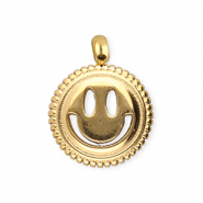 BY31&reg; Roestvrij stalen (RVS) Stainless steel bedels smiley Gold