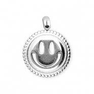 BY31® Roestvrij stalen (RVS) Stainless steel bedels smiley Silver