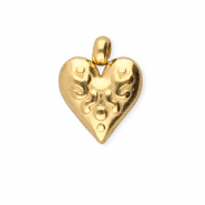 BY31&reg; Roestvrij stalen (RVS) Stainless steel bedels hart Gold
