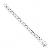 BY31® Roestvrij stalen (RVS) stainless steel onderdelen verlengketting set bloem Silver