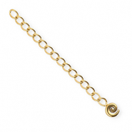 BY31&reg; Roestvrij stalen (RVS) stainless steel onderdelen verlengketting set spiraal Gold