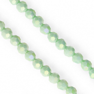 Top Facet kralen rond 6mm Light green-AB coating