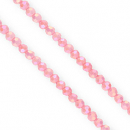Top Facet kralen rond 4mm Pink-AB coating