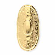Roestvrij stalen (RVS) Stainless steel ringen ovaal met zon Gold
