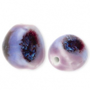 Kralen keramiek irregular Purple-blue-port red